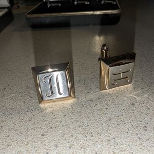 Cufflinks Hickok goldtone vintage embossed monogramed